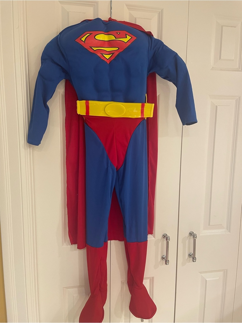 Superhero Boys Blue and Red Superman Costume with Yellow Belt